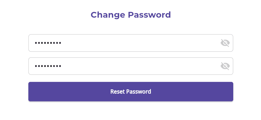 Change Password screen in Felixa Touch