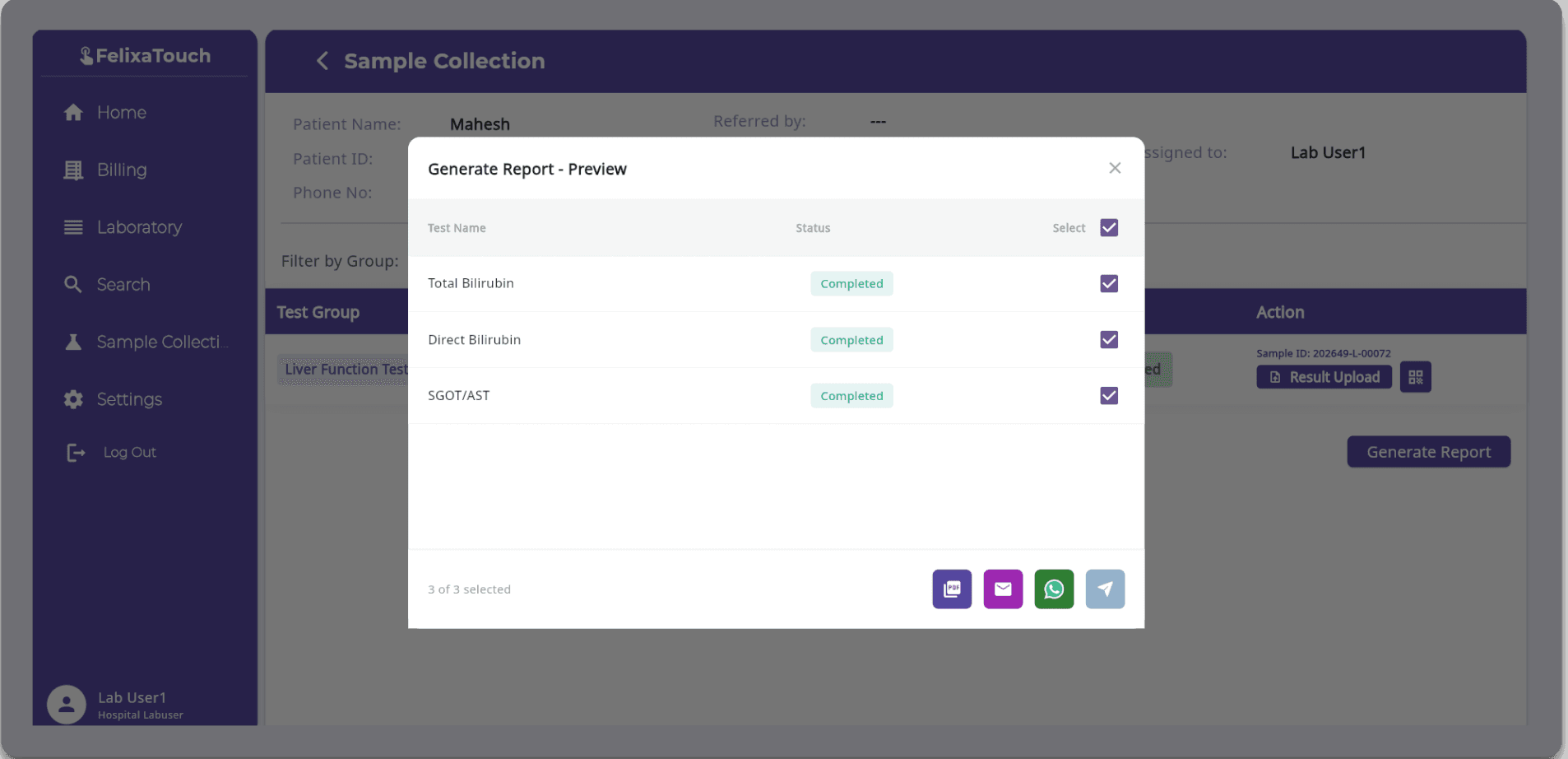 FelixaTouch Report Sharing